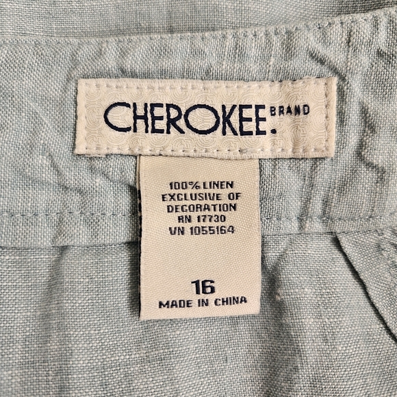 Vintage - Cherokee Linen Light Turquoise Draw String Skirt - NWOT - Picture 2 of 8